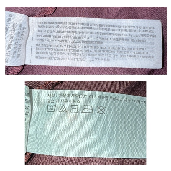 Abercrombie & Fitch - Maroon Floral Sleeveless Dress - Lace Detail - Size Large - Picture 7 of 8